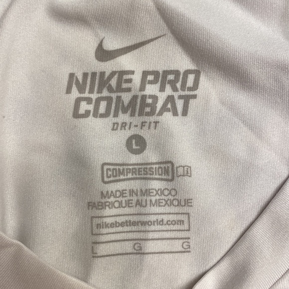White Nike Dri-Fit long sleeve compression shirt - Picture 3 of 3